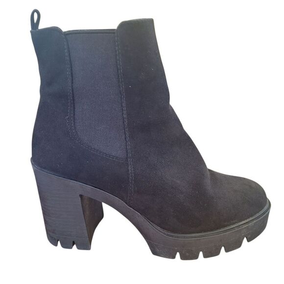 ASOS Chunky Heel Boots Black Suede Chelsea US size 8 - Picture 14 of 16